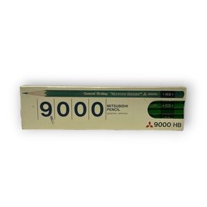 Mitsubishi Pencil 9000 HB 12 Pencils Animation Drawing Made In Japan Open Box